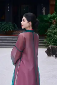 Graceful East Asian Beauty: Traditional Charm in a Lush Green Garden - image 18