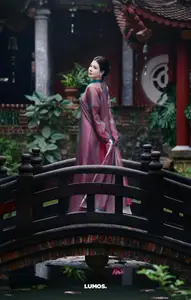 Graceful East Asian Beauty: Traditional Charm in a Lush Green Garden - image 17