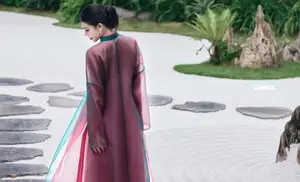 Graceful East Asian Beauty: Traditional Charm in a Lush Green Garden - image 16