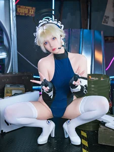 Sharp Elegance: Xiao He Tian Jiu as Maid Toki from Blue Archive - image 3