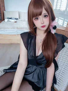 Elegant Mourning Aesthetic: Ri Nai Jiao Captures Somber Beauty in Exquisite Black Lace Cosplay Photography Series Part 01 - image 0