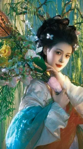 Elegant Spring Hanfu Portrait Collection: Qi Miao Wei Wei VV in YiTuYu Art Language Vol.9057 - Artistic Indoor Traditional Fashion Photography - image 16