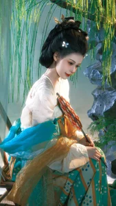 Elegant Spring Hanfu Portrait Collection: Qi Miao Wei Wei VV in YiTuYu Art Language Vol.9057 - Artistic Indoor Traditional Fashion Photography - image 8