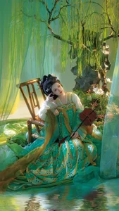 Elegant Spring Hanfu Portrait Collection: Qi Miao Wei Wei VV in YiTuYu Art Language Vol.9057 - Artistic Indoor Traditional Fashion Photography - image 15