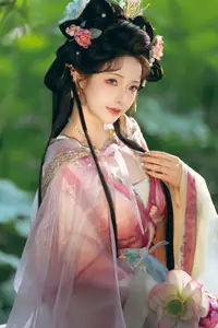 Coser Wen Mei Bu Jiang Dao Li - Mid-Autumn Festival: Ethereal Hanfu Beauty Amidst Serene Landscapes - image 6