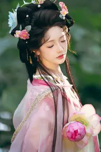Coser Wen Mei Bu Jiang Dao Li - Mid-Autumn Festival: Ethereal Hanfu Beauty Amidst Serene Landscapes - image 4