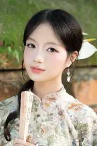 East Asian Traditional Beauty: Gentle Young Woman in Ao Dai with Elegant Wooden Fan - image 12