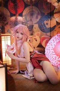 Stunning Genshin Impact Yae Miko Cosplay by Yuki Astra: 61P Photo Set - image 0
