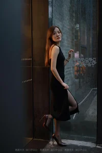 Sophisticated Elegance: Wan Ping in the Black Long Dress Collection [IESS] - image 32
