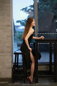 Sophisticated Elegance: Wan Ping in the Black Long Dress Collection [IESS] - image 10