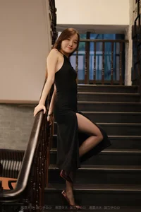 Sophisticated Elegance: Wan Ping in the Black Long Dress Collection [IESS] - image 19