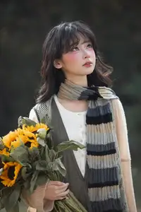 Youthful Beauty: A Gentle Girl Embracing Radiant Sunflowers - image 8