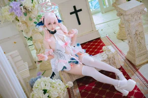 Pure Elegance: Coser RiNaiJiao as Koharu Shimoe in Blue Archive Wedding Dress (27P) - image 2