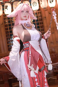 Enchanting Yae Miko Cosplay by Jiu Qu Jean - image 11