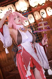 Enchanting Yae Miko Cosplay by Jiu Qu Jean - image 8
