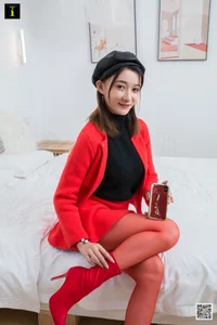 IESS Gallery: Qiu Qiu in China Red - Elegant Hosiery and Fashion Photography - image 5