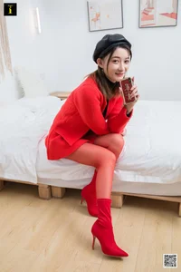 IESS Gallery: Qiu Qiu in China Red - Elegant Hosiery and Fashion Photography - image 2