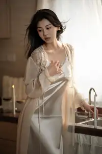 Etsuko's Enchanting Serenity: YiTuYu Vol.8580 Lace Nightwear in Soft Light. - image 7