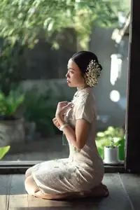 Timeless Grace: Vietnamese Woman in Modernized Ao Dai by a Serene Lotus Pond - image 11