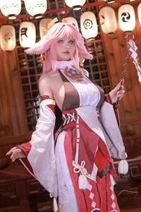 Stunning Yae Miko Cosplay by Ying Man San Shi: An Elegant Genshin Impact Photography Collection Featuring 90 High-Resolution Images - image 7