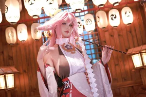 Stunning Yae Miko Cosplay by Ying Man San Shi: An Elegant Genshin Impact Photography Collection Featuring 90 High-Resolution Images - image 14