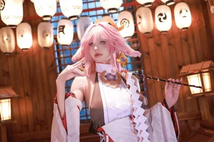 Stunning Yae Miko Cosplay by Ying Man San Shi: An Elegant Genshin Impact Photography Collection Featuring 90 High-Resolution Images - image 13