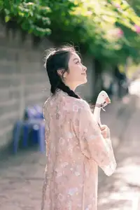 Gentle Smile in Sunlight: Girl, Goose, and a Peaceful Moment - image 2