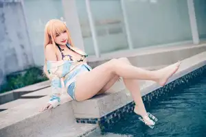 Coser Momo: Marin Kitagawa Swimsuit Ver. – Radiant Charm by the Pool - image 4