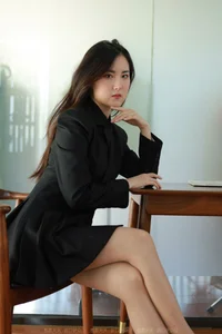 Classic Fashion: IESS Xiaobao in Black Pleated Skirt Collection - image 8