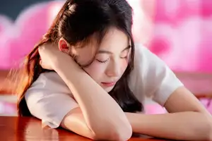 Gentle Moment Serene Girl Lost in Pink Dreamy Relaxation - image 4