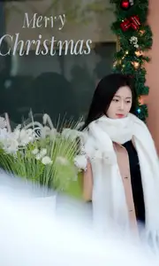 Captivating Autumn Winter Charm: Pensive Girl with Pure White Scarf, Elegant Street Style - image 4