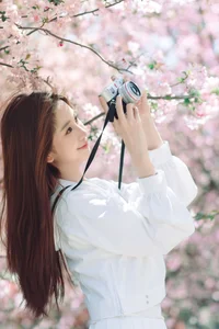 Spring Muse: Pure Elegance in JK Uniform Amidst Blossoms - image 15