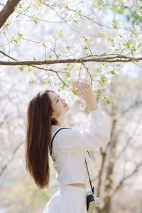 Spring Muse: Pure Elegance in JK Uniform Amidst Blossoms - image 22