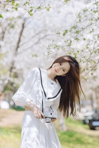 Spring Muse: Pure Elegance in JK Uniform Amidst Blossoms - image 16