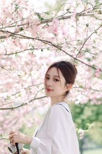 Spring Muse: Pure Elegance in JK Uniform Amidst Blossoms - image 21
