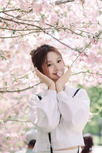 Spring Muse: Pure Elegance in JK Uniform Amidst Blossoms - image 19
