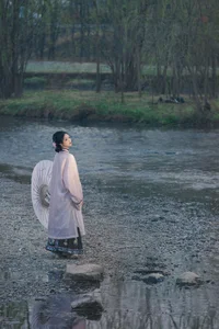 Timeless Elegance of Yi Ming in Art Language Vol.8869 - A Poetic Riverside Muse - image 1