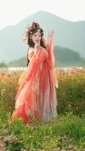 Ethereal Beauty: Xiao Shang Guan in Traditional Attire Amidst Gesang Flowers - YiTuYu Vol.8642 - image 13