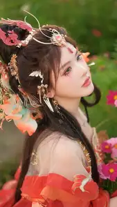 Ethereal Beauty: Xiao Shang Guan in Traditional Attire Amidst Gesang Flowers - YiTuYu Vol.8642 - image 6