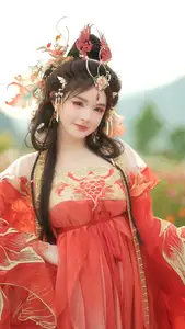 Ethereal Beauty: Xiao Shang Guan in Traditional Attire Amidst Gesang Flowers - YiTuYu Vol.8642 - image 3