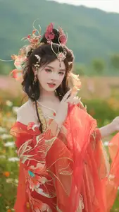 Ethereal Beauty: Xiao Shang Guan in Traditional Attire Amidst Gesang Flowers - YiTuYu Vol.8642 - image 11