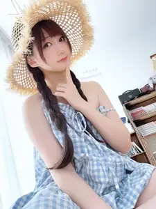 NAGISA: Charming Summer Vibes with Straw Hat & Gingham Dress - Part03 Exclusive - image 0