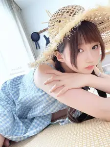 NAGISA: Charming Summer Vibes with Straw Hat & Gingham Dress - Part03 Exclusive - image 8