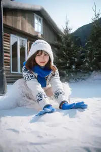 Cozy Winter Charm: Pao Pao Xiao Mie's Warmth Amidst the Snow Vol.8544 - image 8