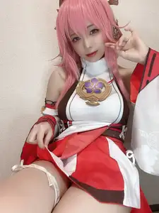 Coser Rizuna's Yae Miko Cosplay (91P) - Captivating Beauty from Genshin Impact - image 6