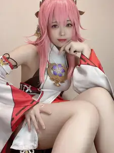 Coser Rizuna's Yae Miko Cosplay (91P) - Captivating Beauty from Genshin Impact - image 9