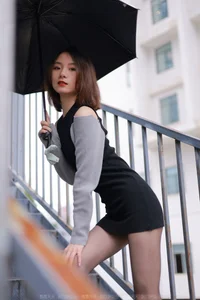 IESS Xiao Liu Rain Series: Atmospheric Black Silk Photography Collection - image 57