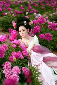 Elegant Floral Portraits with Li Zhi Xiao Ye: Romantic Peony Garden Aesthetic Vol.9113 - image 9