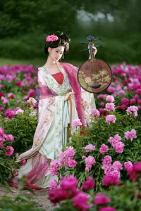 Elegant Floral Portraits with Li Zhi Xiao Ye: Romantic Peony Garden Aesthetic Vol.9113 - image 2