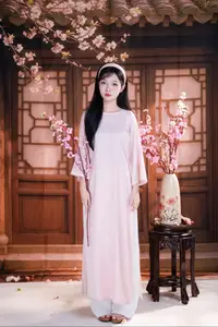 Graceful Asian Girl with Spring Blossoms Timeless Beauty Unveiled - image 2